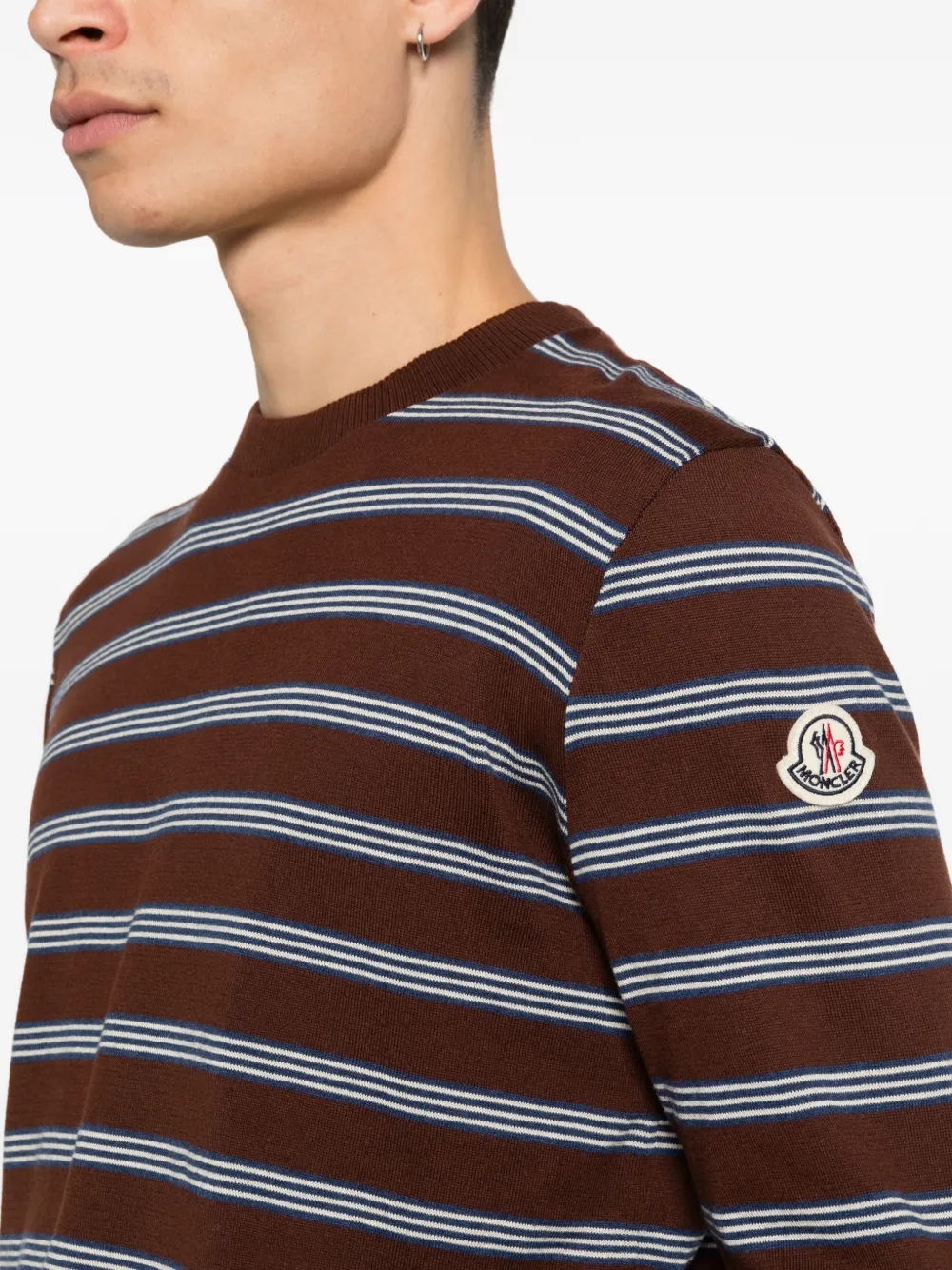 Moncler Gestreept T-shirt Bruin