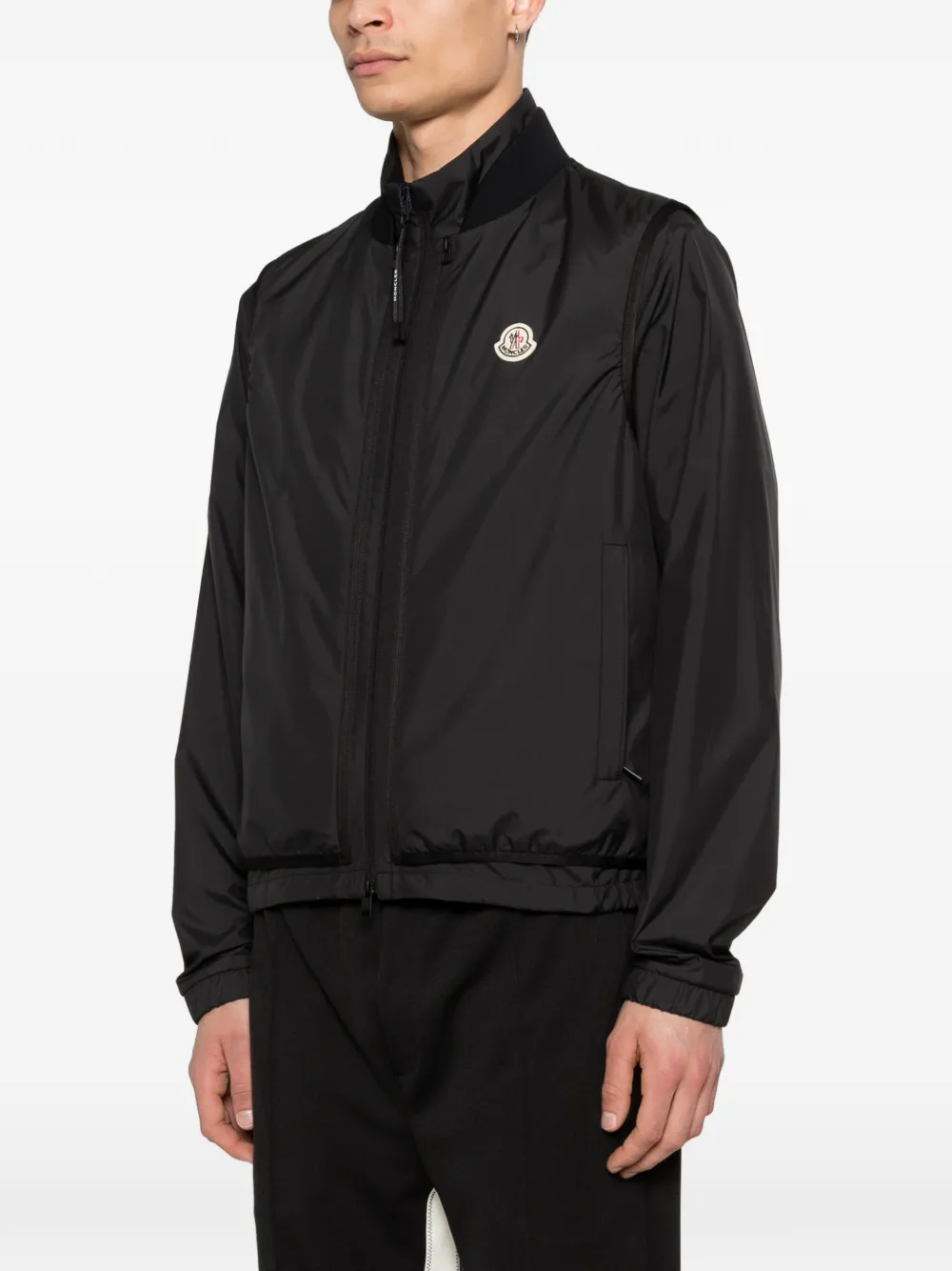 Moncler Hemmoor jack met logopatch Zwart