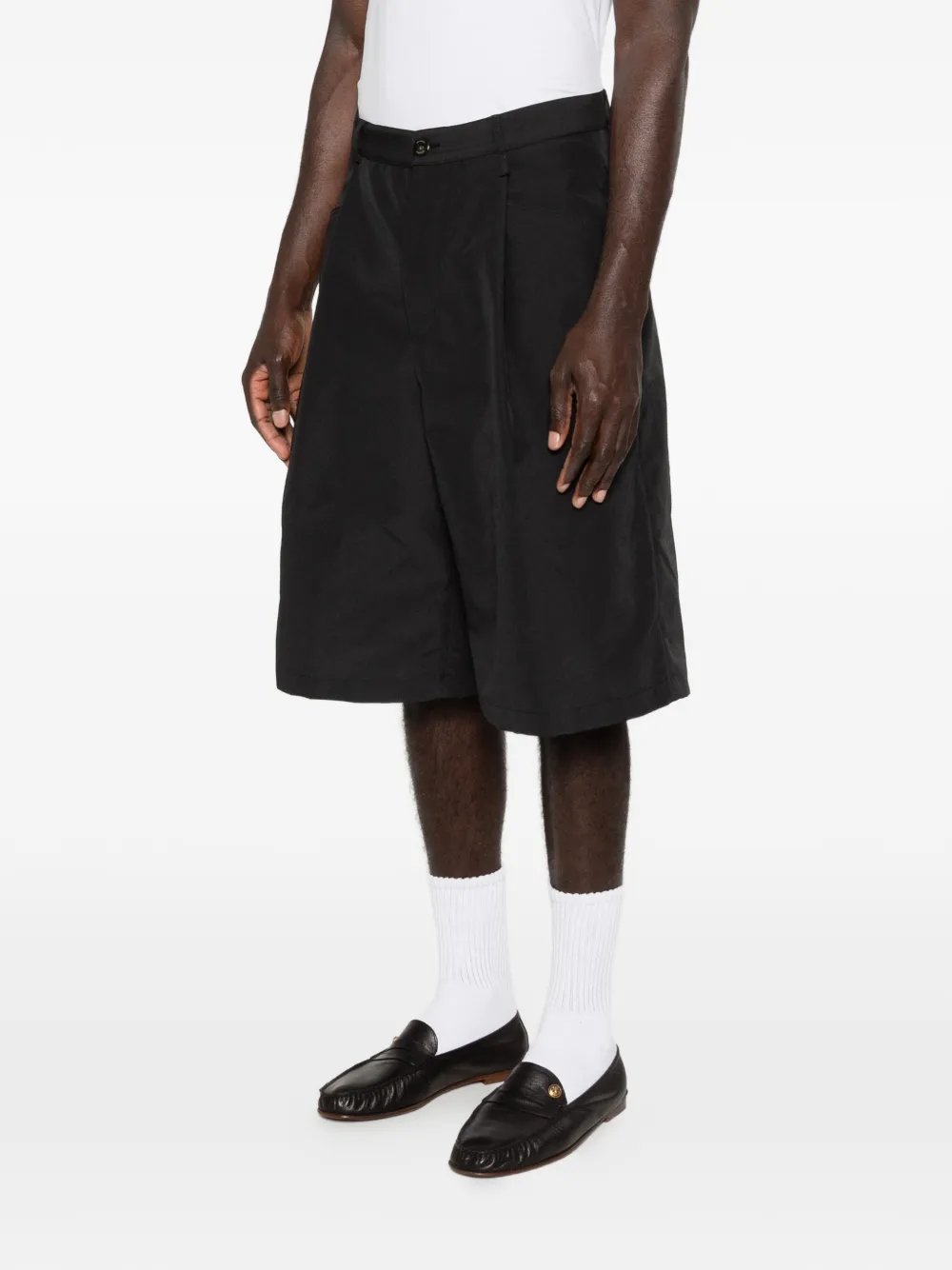 Willy Chavarria Chilango shorts met plooien Zwart