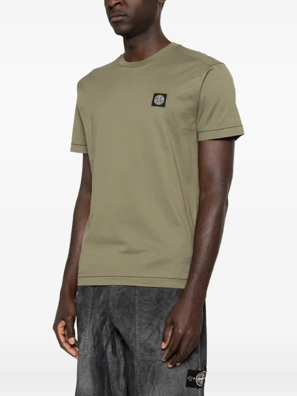 Stone Island T-shirt met logopatch Groen