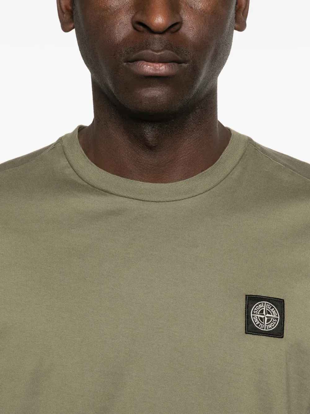 Stone Island T-shirt met logopatch Groen