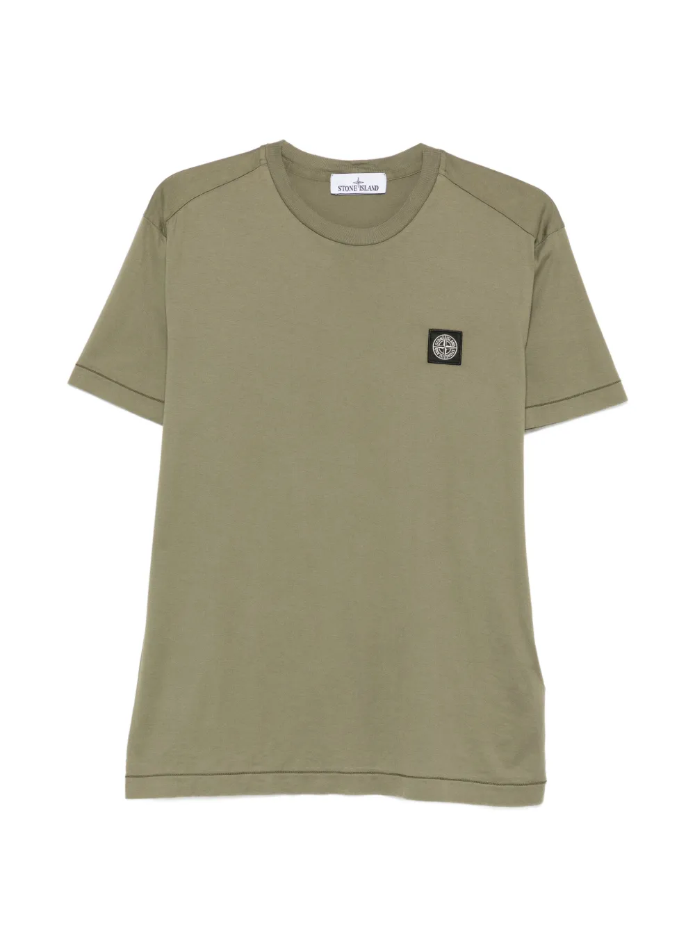 Stone Island crew-neck logo-patch T-shirt - Verde