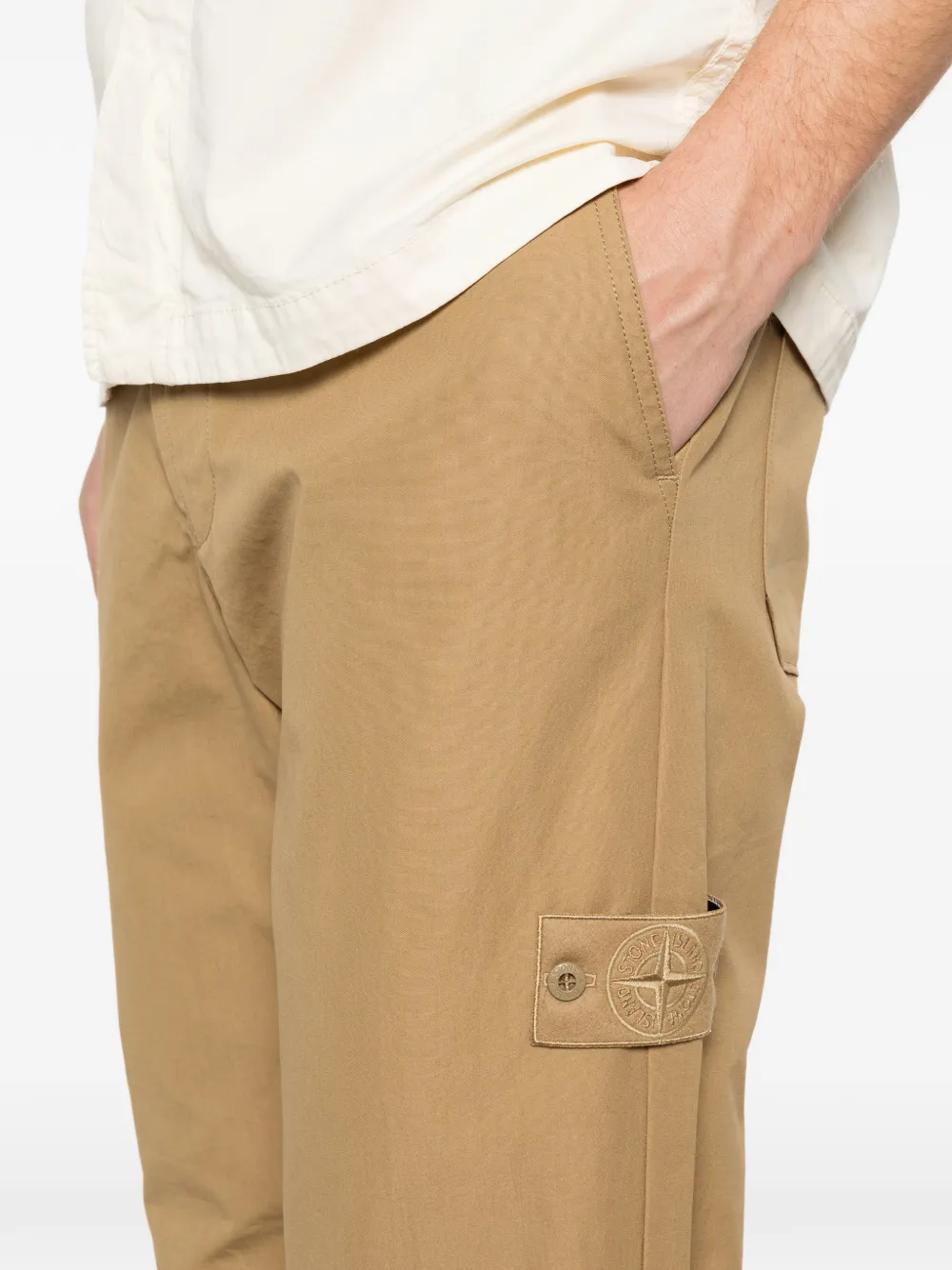 Stone Island Chino met logopatch Beige