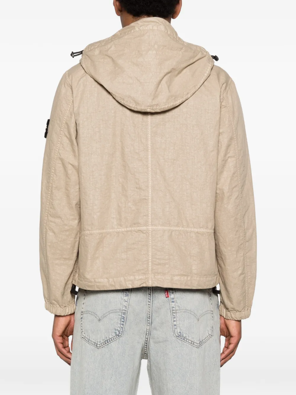 Stone Island Jack met capuchon en logopatch Beige