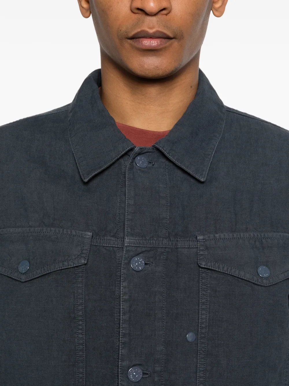 Stone Island Jack met klepzak en knopen Blauw