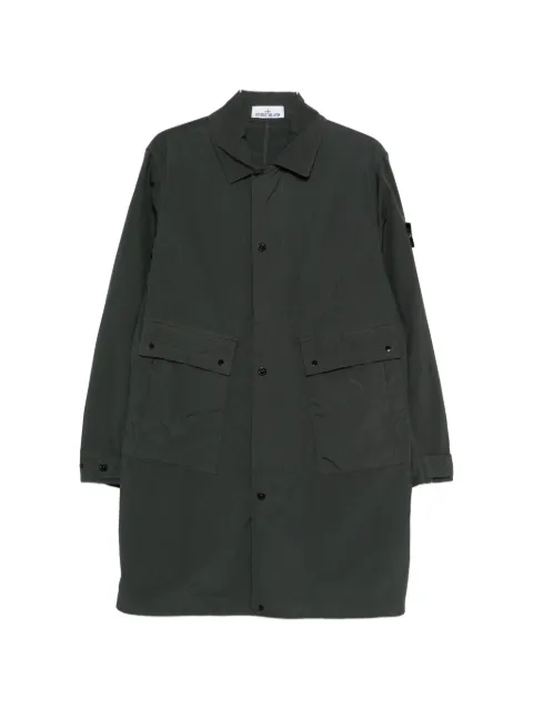 Stone Island button pocket long parka coat