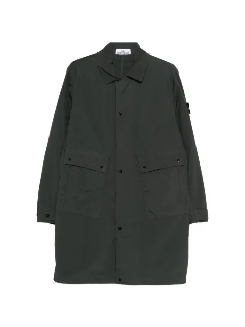 Stone Island button pocket long parka coat