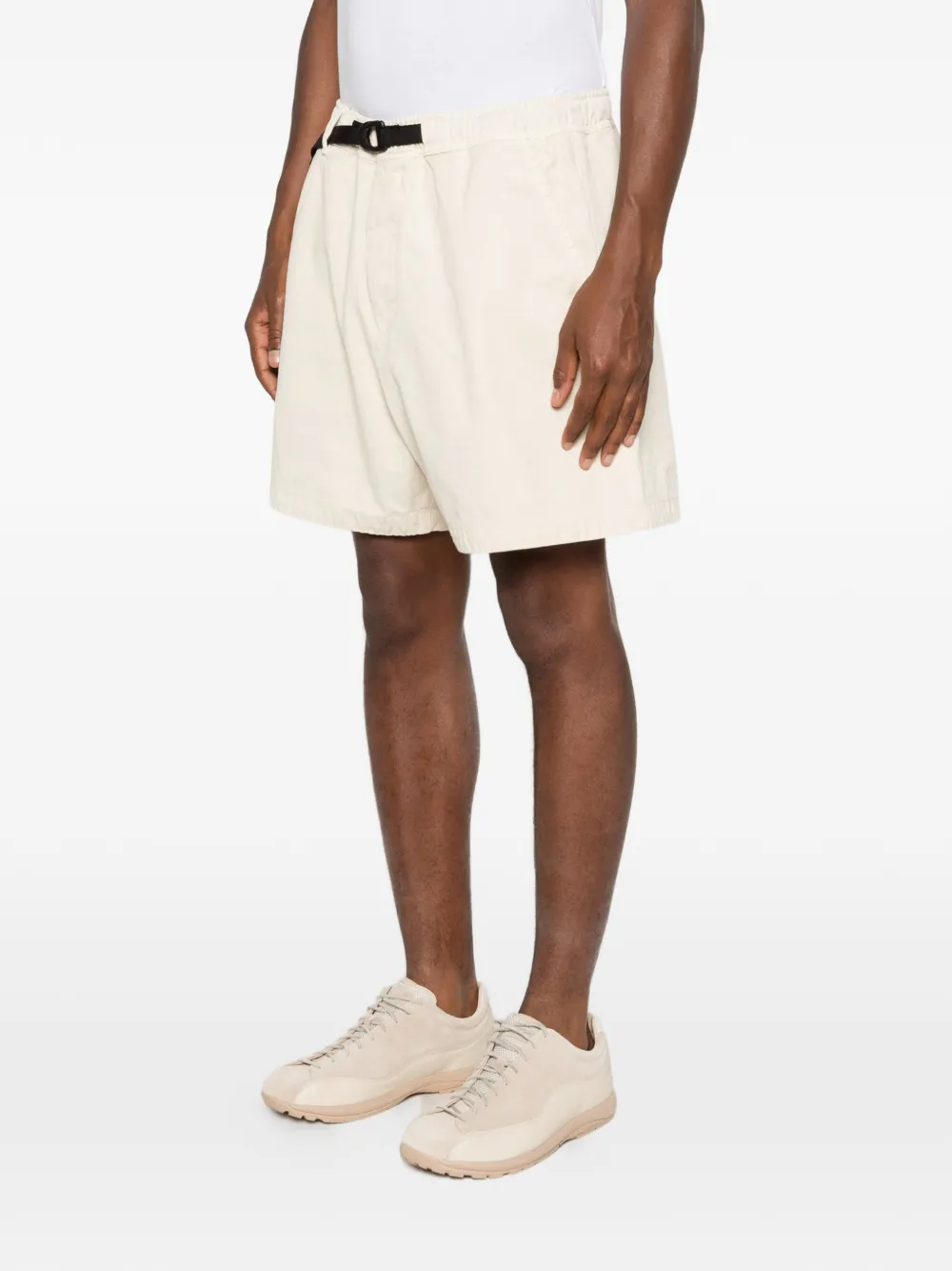 Stone Island Shorts met elastische band en ceintuur Beige