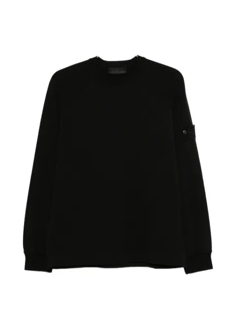 Stone Island long-sleeved logo-patch sweatshirt