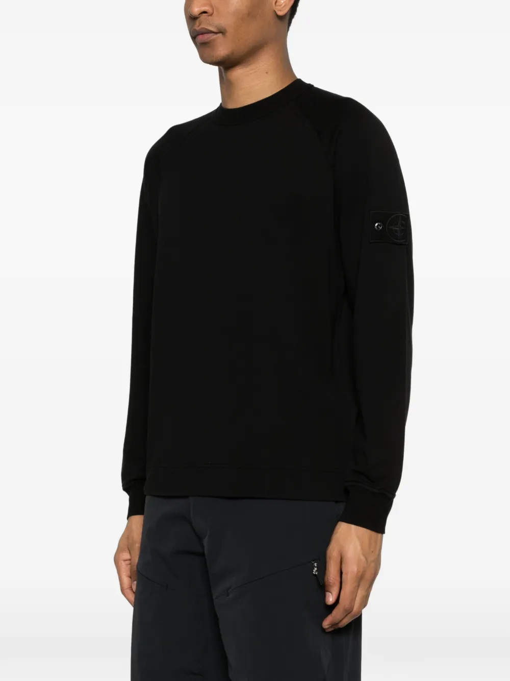 Stone Island Sweater met logopatch Zwart
