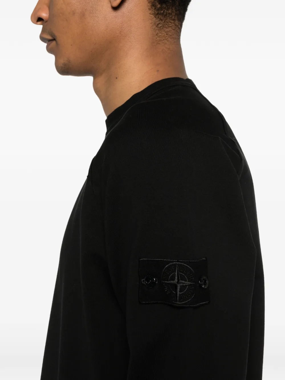 Stone Island Sweater met logopatch Zwart