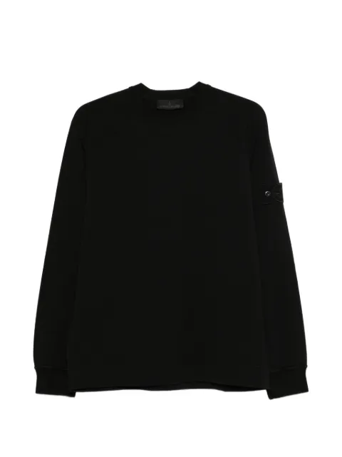 Stone Island long-sleeved logo-patch sweatshirt