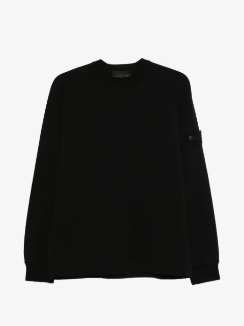 Stone Island long-sleeved logo-patch sweatshirt
