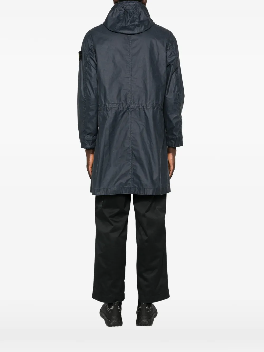 Stone Island Katoenen parka met capuchon Blauw