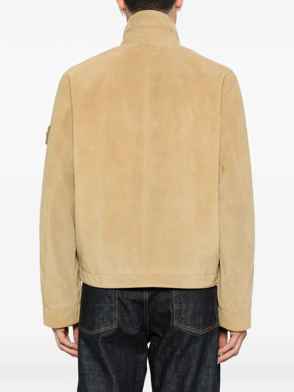 Stone Island Suède jack met Compass-logopatch Beige