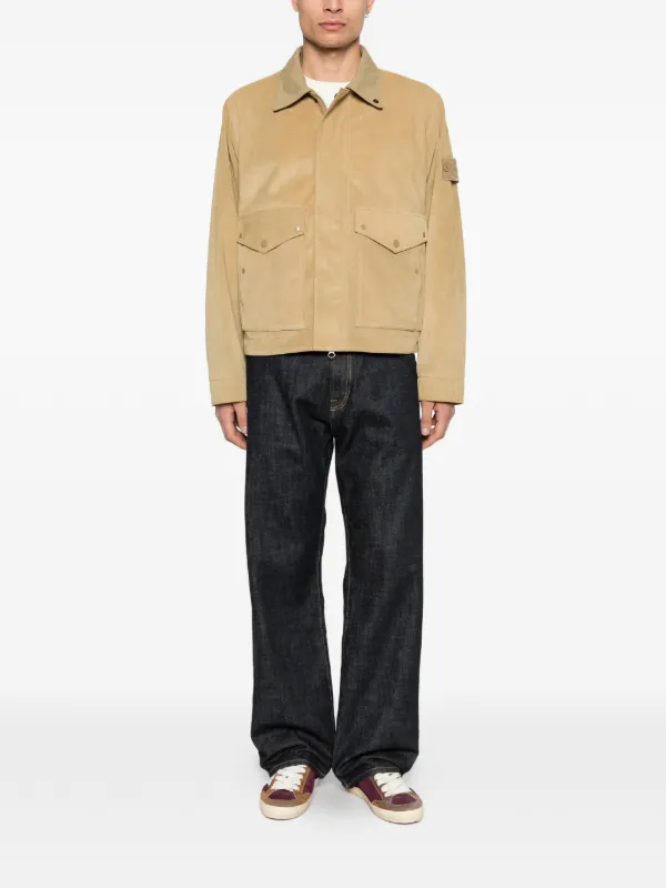 Stone Island コンパスロゴ スエードジャケット | ニュートラル