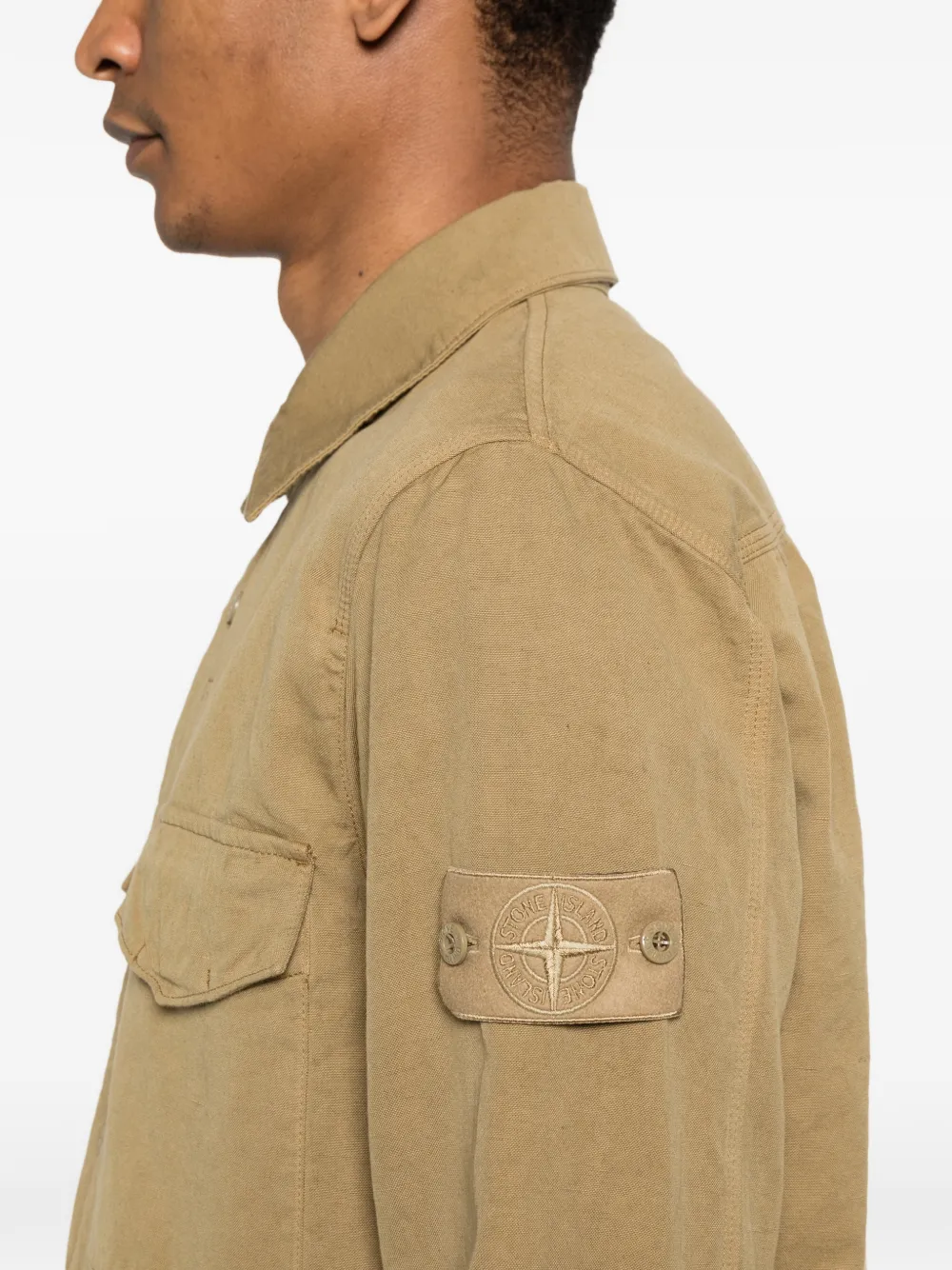 Stone Island Shirtjack met print Beige