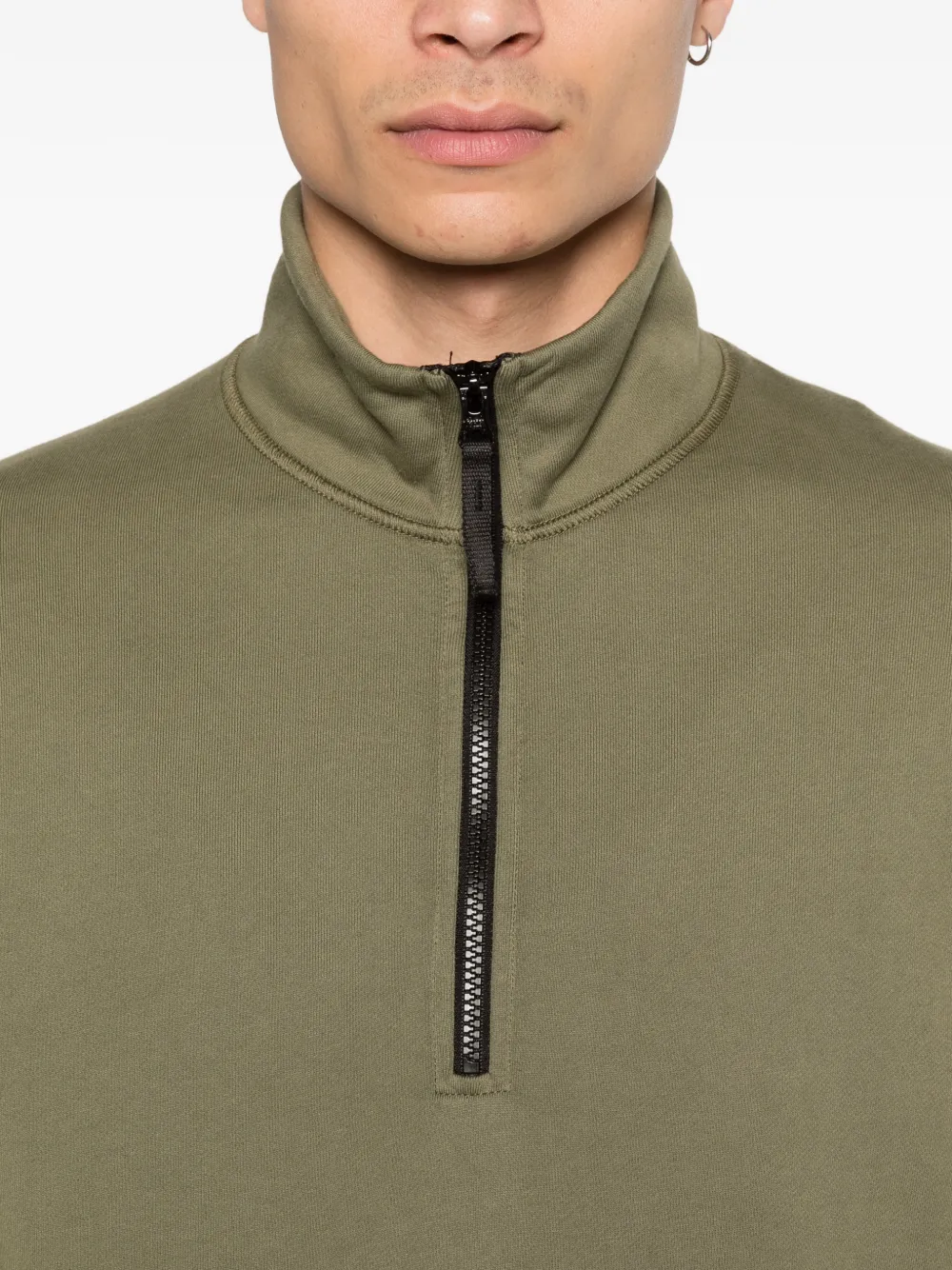 Stone Island Sweater met halve rits Groen
