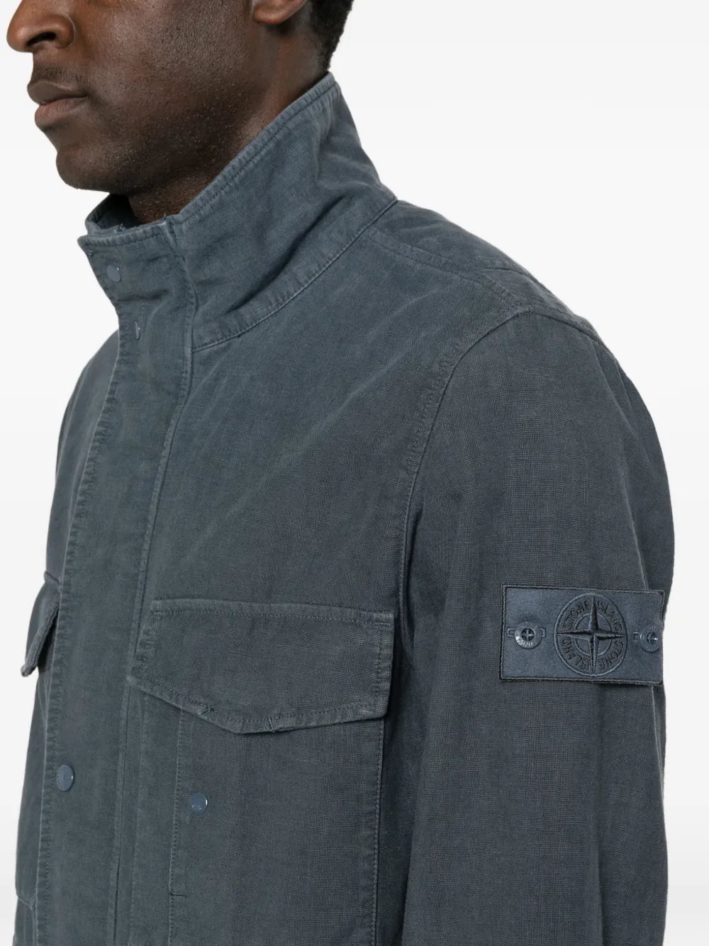 Stone Island Gewatteerd jack Blauw