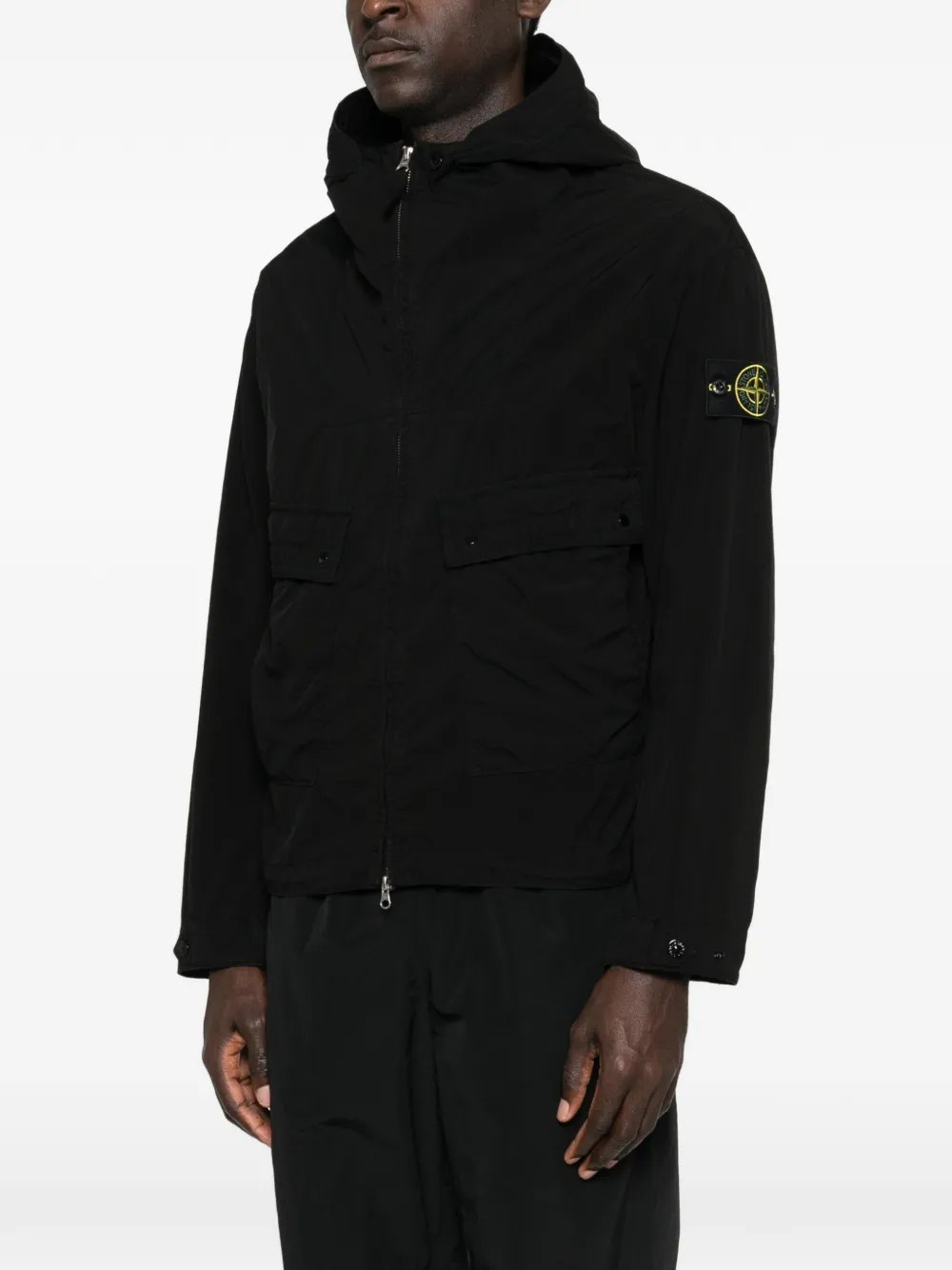 Stone Island Jack met capuchon Zwart