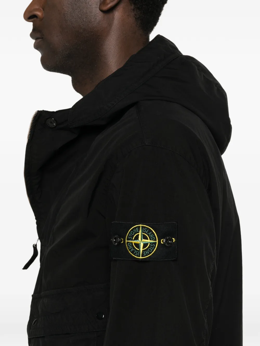 Stone Island Jack met capuchon Zwart