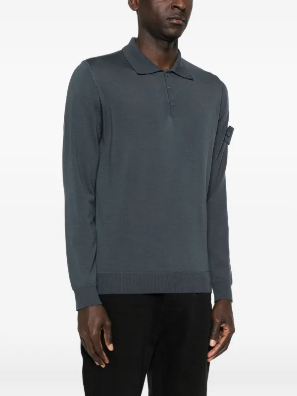 Stone Island Ghost ロングスリーブ ポロシャツ | ブルー | FARFETCH JP