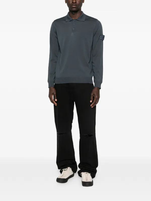 Stone Island Ghost ロングスリーブ ポロシャツ | ブルー | FARFETCH JP