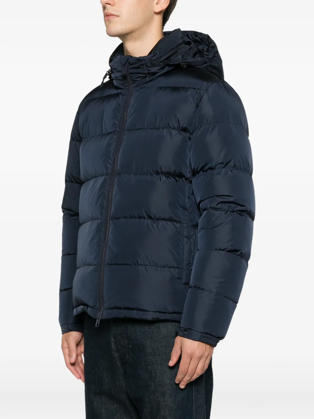  Aspesi Hooded Zip Padded Jacket - Blue 