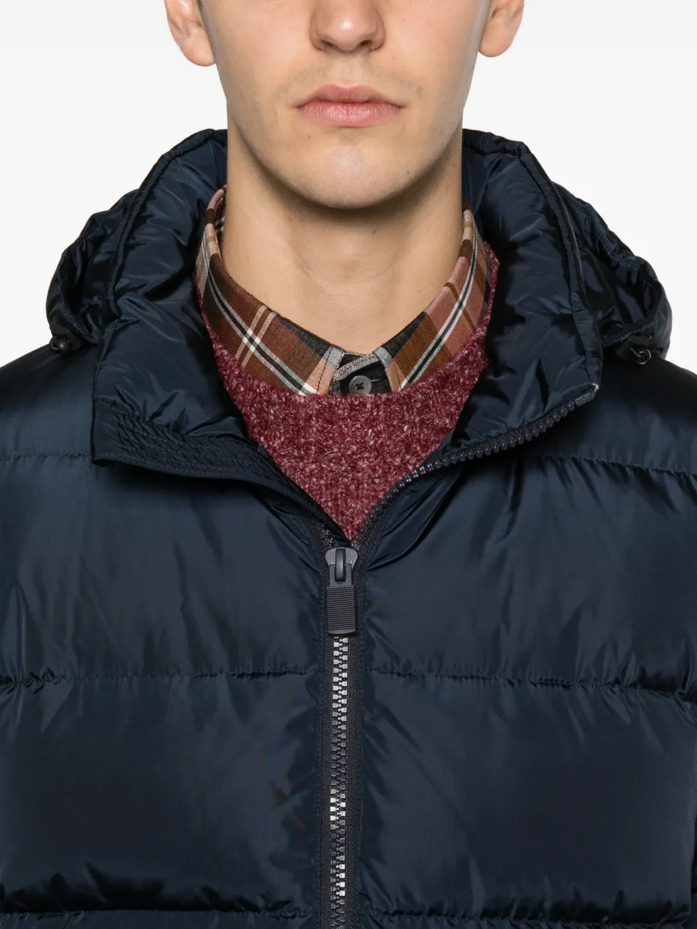 ASPESI Gewatteerd jack met capuchon en rits Blauw