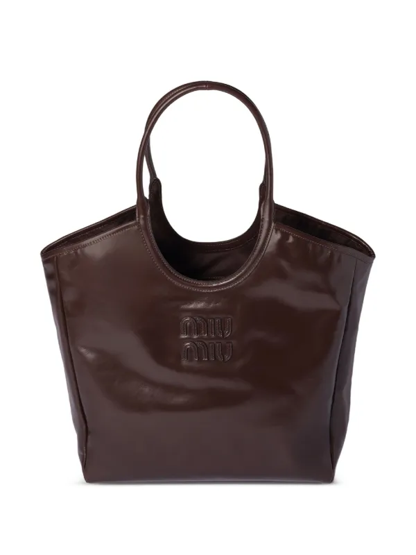 Miu Miu Ivy Leather Bag in Brown