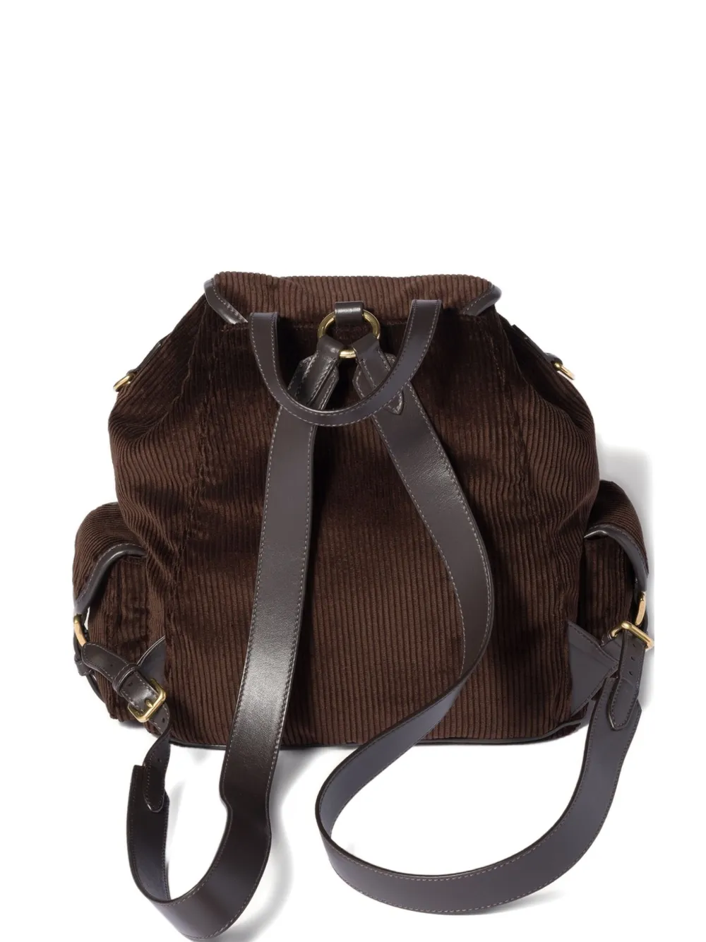 Miu Miu Large Corduroy Backpack In Brown
