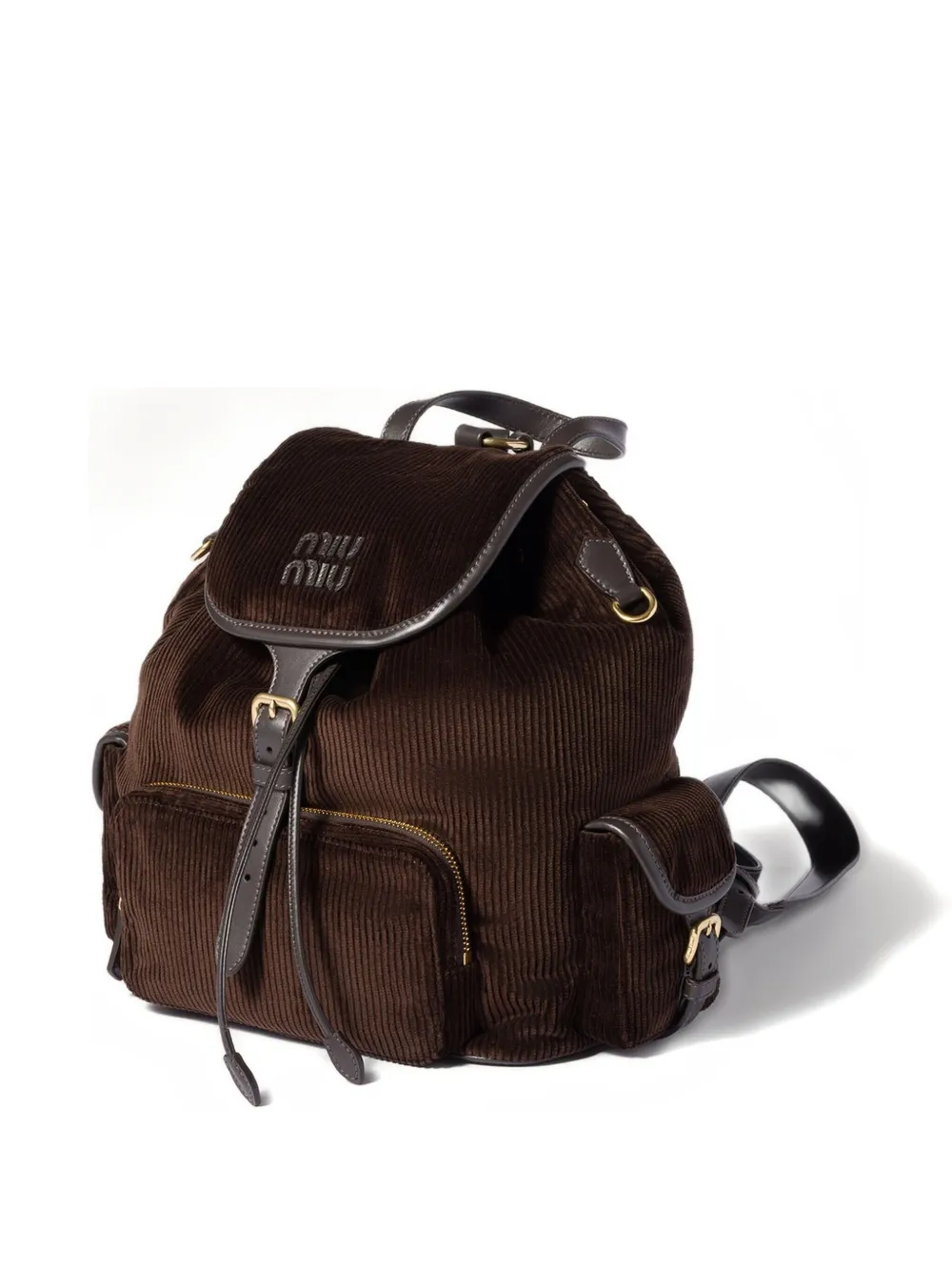 Miu Miu large corduroy backpack - Bruin