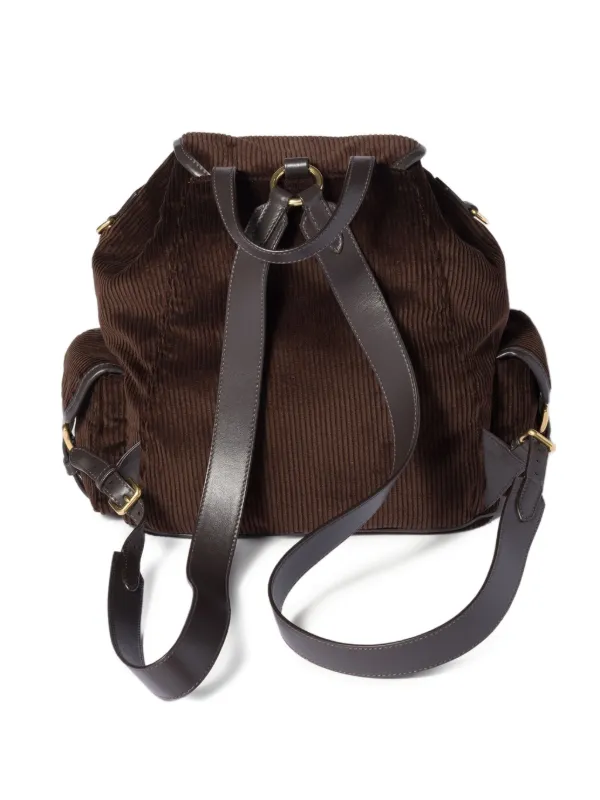 Miu Miu Large Corduroy Backpack | Brown | FARFETCH