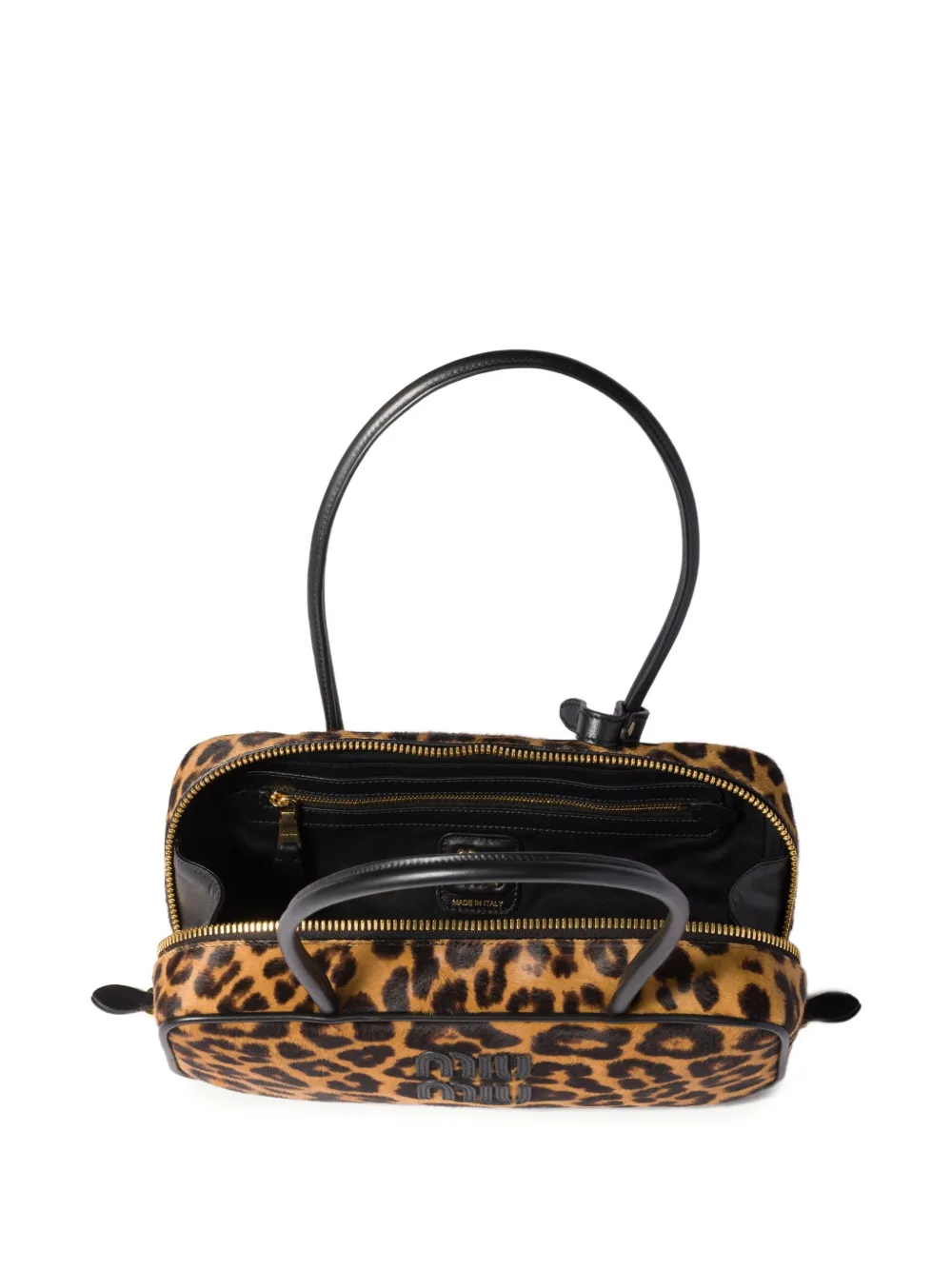 Miu Miu Beau Animal-print Tote Bag In Brown