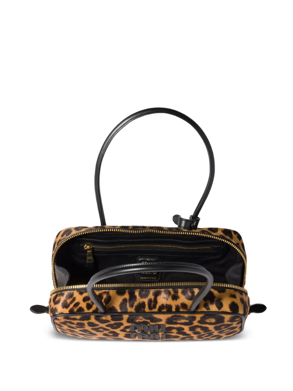 Miu Beau shopper met dierenprint Bruin