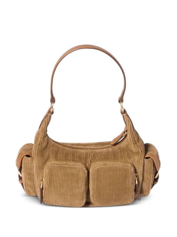Miu Miu Corduroy Pocket Shoulder Bag | Brown | FARFETCH