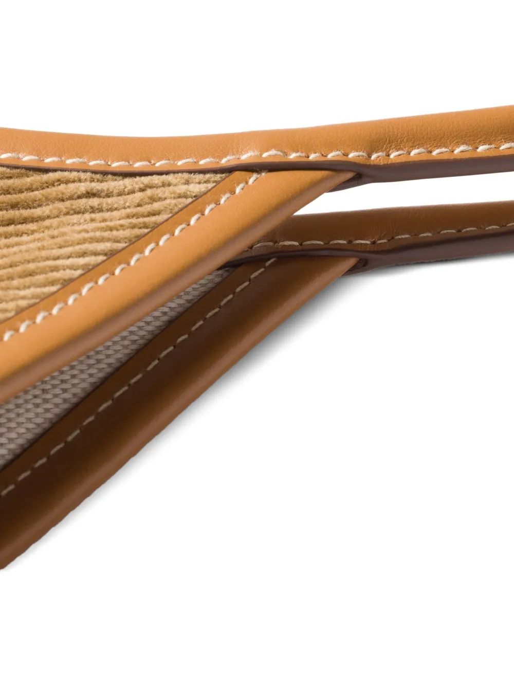 Miu Miu Corduroy Leather Handle Ivy Tote Bag In Brown