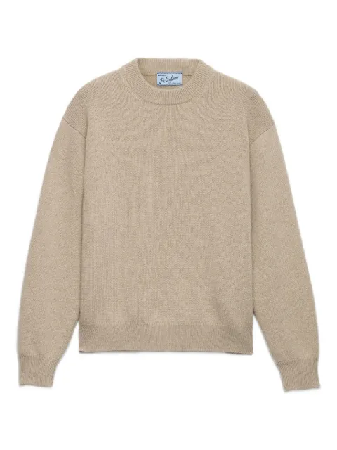 Prada triangle-logo ribbed sweater