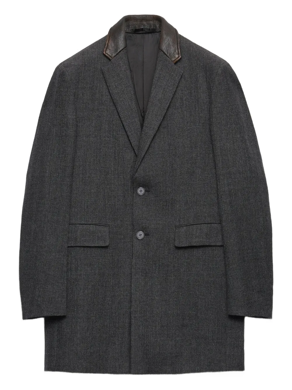 Prada notched-lapel single-breasted coat | Grey | Image 1