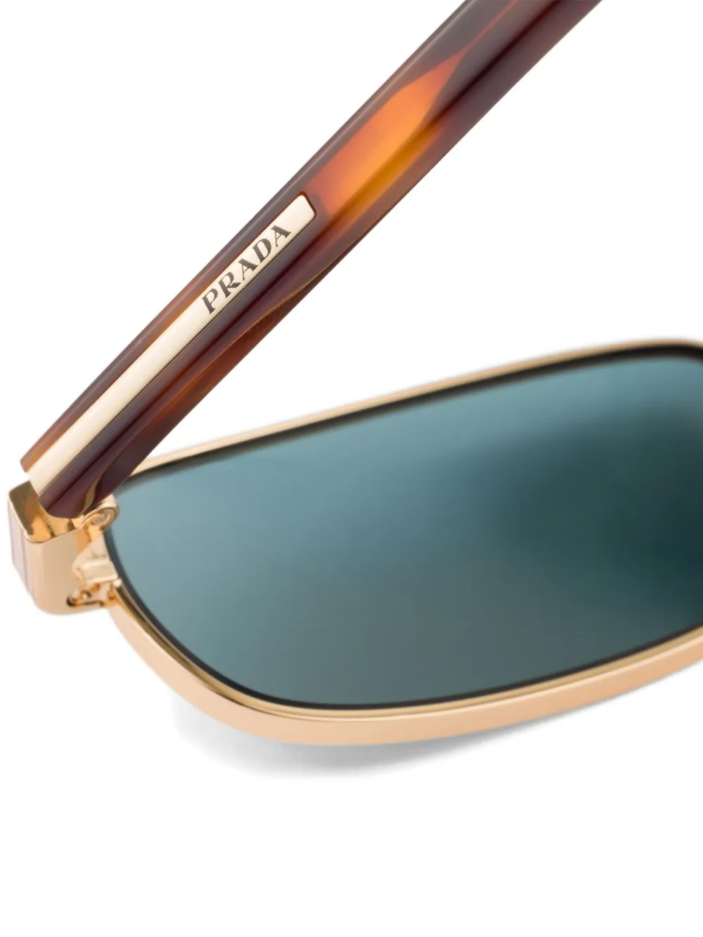 Prada Eyewear Zonnebril met rechthoekig montuur Goud