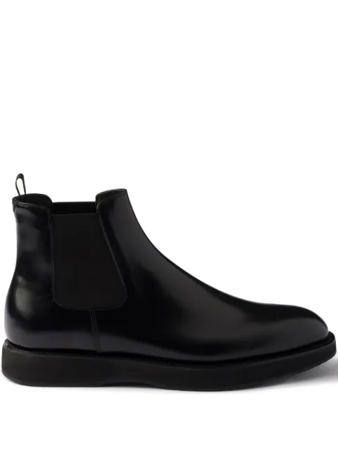 Prada elasticated-panel leather Chelsea boots