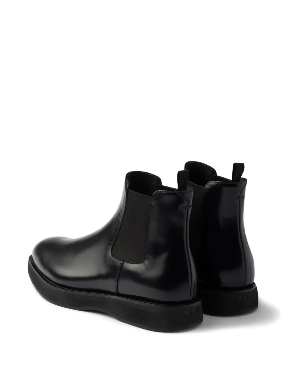 Prada elasticated-panel leather Chelsea boots Zwart