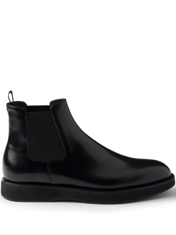 靴 PRADA Chelsea boots black Prada Leather Chelsea Boots | Black | FARFETCH PL
