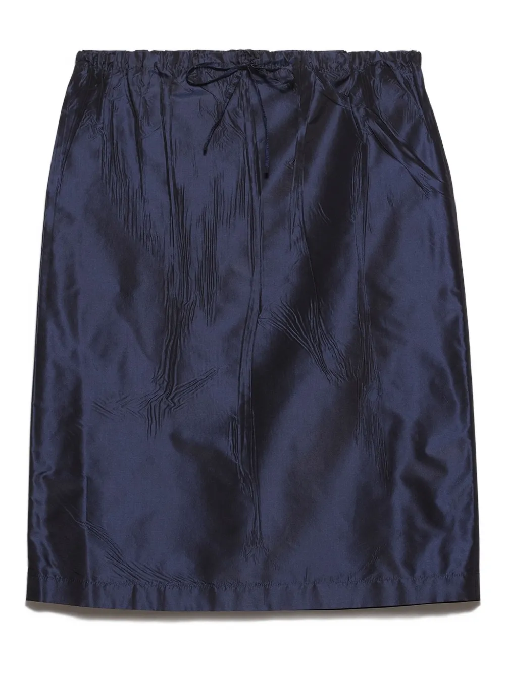 Prada Drawstring Midi Pencil Skirt In Blue