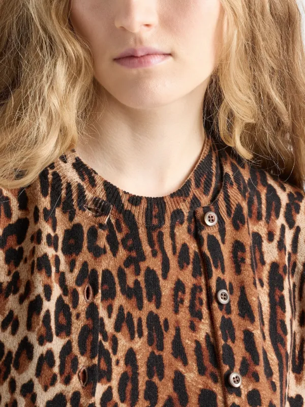 Prada animal-print button-up Cardigan | Brown | FARFETCH