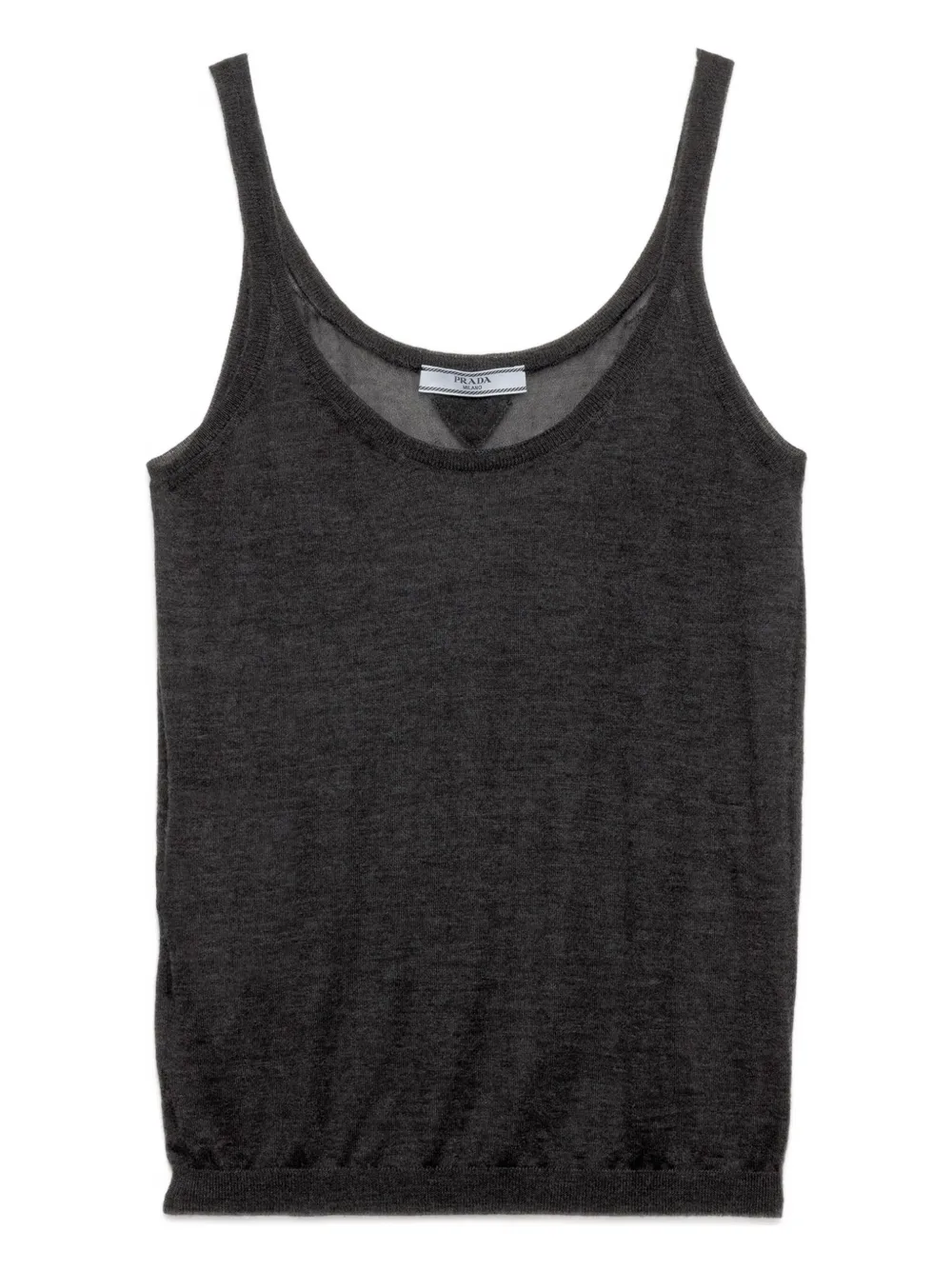 Prada Fine-knit Tank Top In Gray