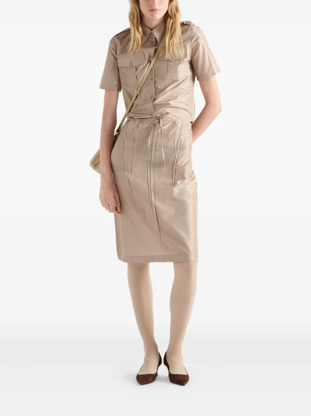 Prada Blouse met korte mouwen - Beige