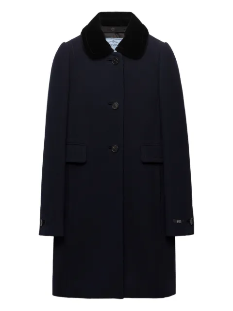 Prada detachable collar single-breasted coat