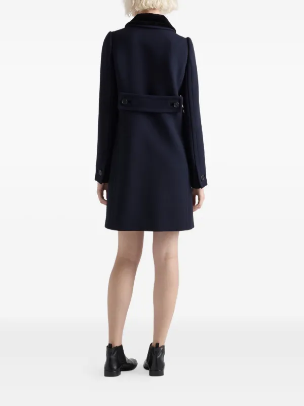 プラダ21awダブルコート Prada デタッチャブルカラーダブルコート | ブルー | FARFETCH JP