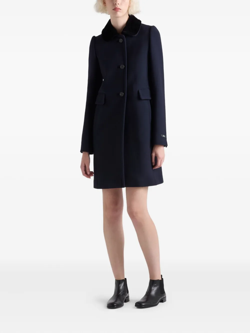 Prada detachable collar single-breasted coat | Single Breasted Coats | Image 2
